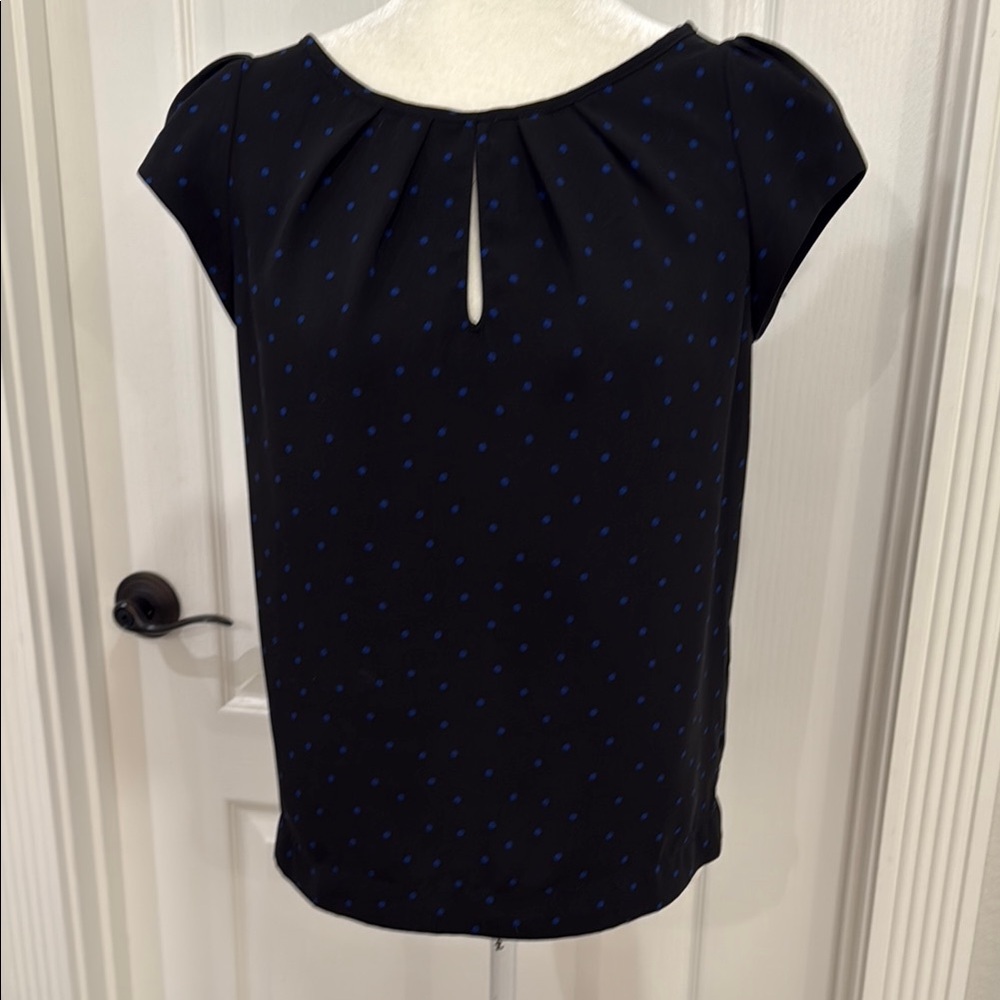 Black and Blue Polka Dot Women's Top